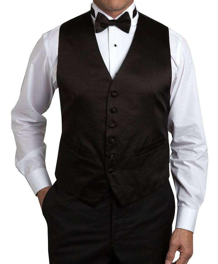 VT100001 | Black Satin Formal Vest