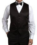VT100001 | Black Satin Formal Vest