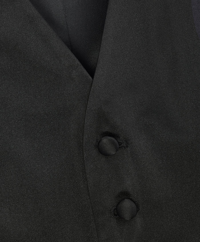 VT100001 | Black Satin Formal Vest