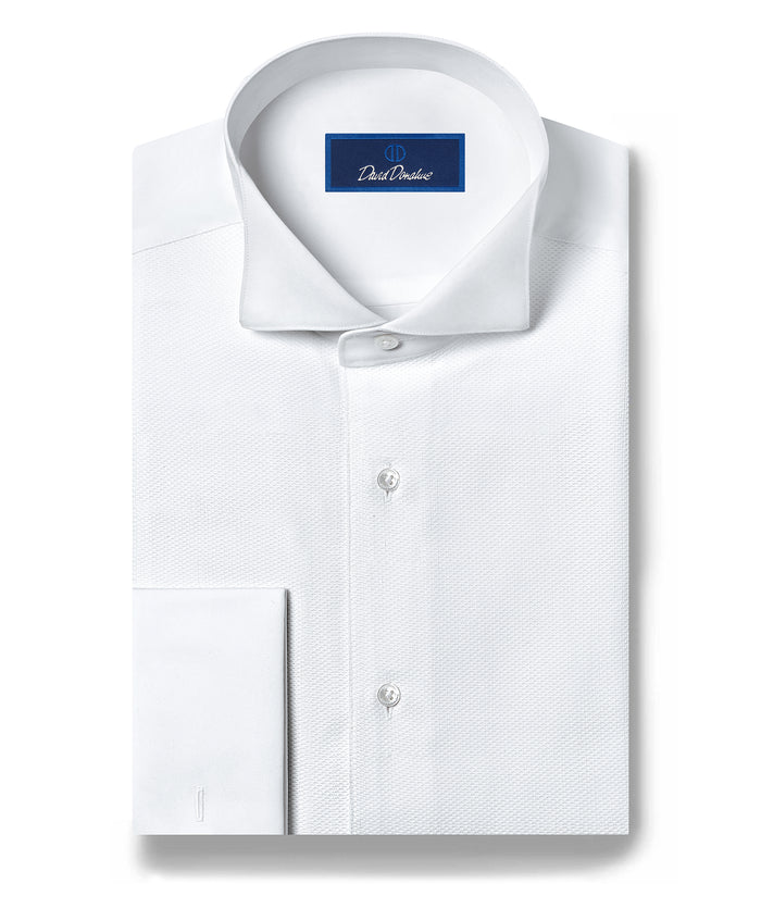 WB6110110 | Piqué Wing Collar French Cuff Formal Shirt