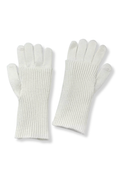 White 3-in-1 Wool-blend Knit Gloves