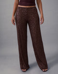 Image of Wilaga Wide Leg Trouser in Sequin Brown