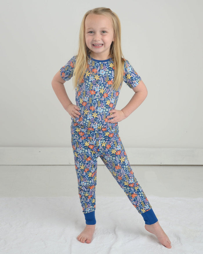Wildflower Bamboo Pajamas for Kids – Two Piece Set