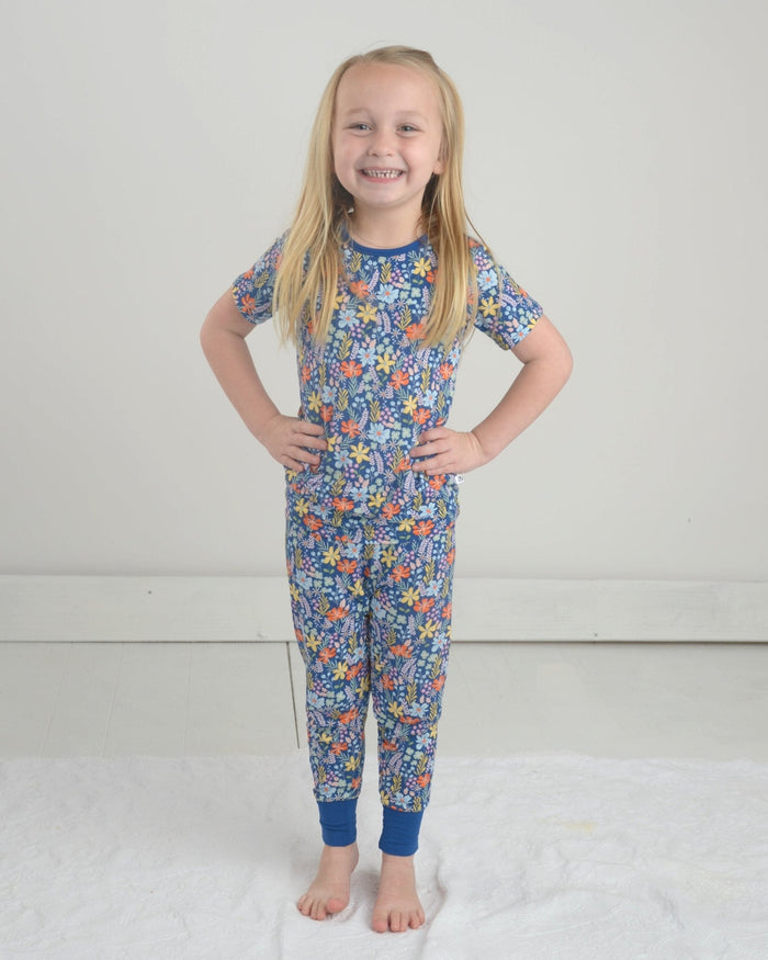 Wildflower Bamboo Pajamas for Kids – Two Piece Set