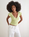 Image of Wilkes Wrap Top in Jersey Pistachio