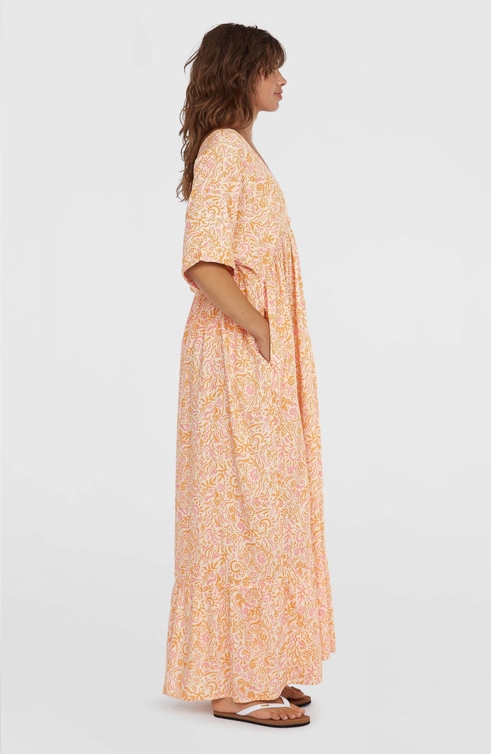Women of the Wave Maxi Dress | White Abstract Wave