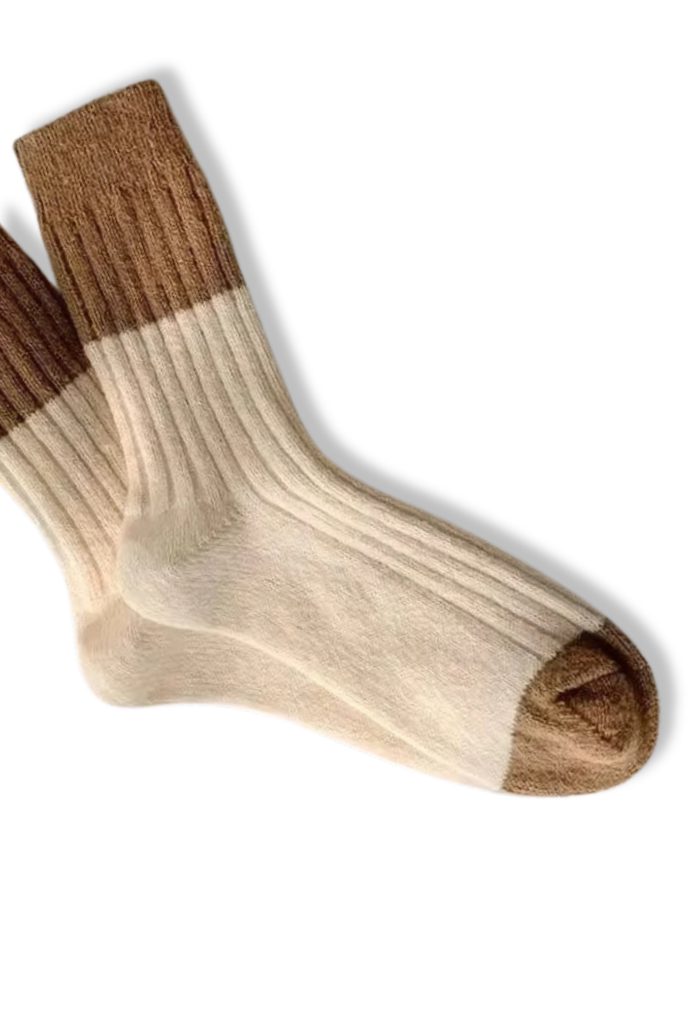 Wool Colorful Crew Socks - Shades of Beige