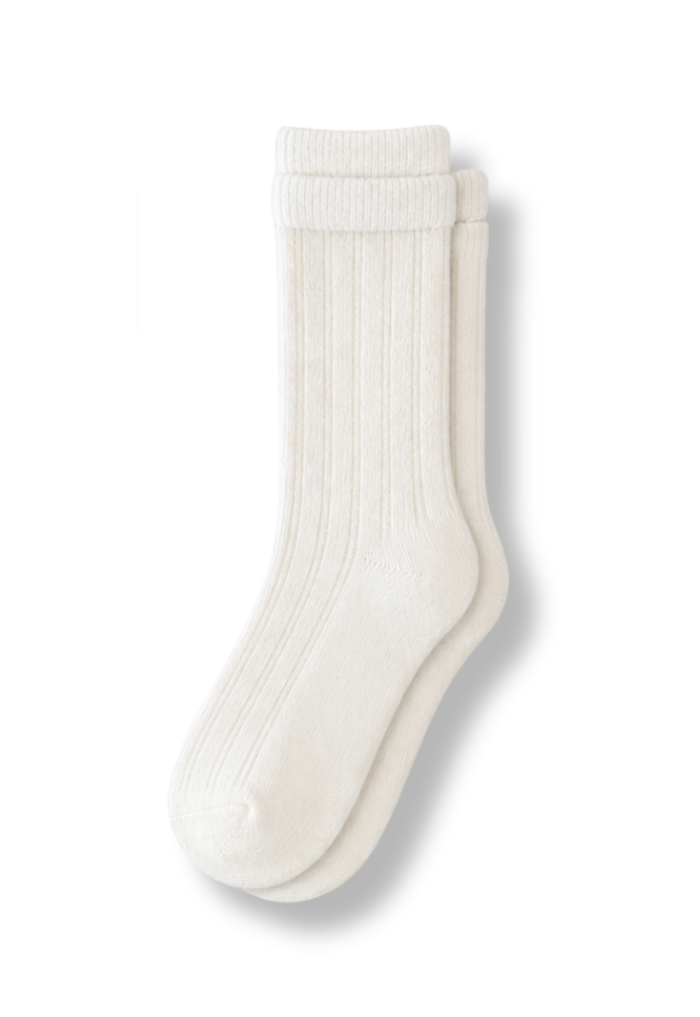 Wool Lite Crew Socks - Cream