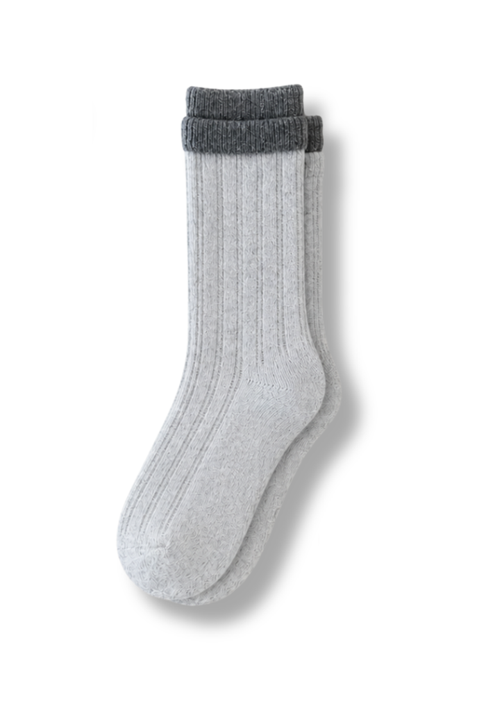 Wool Lite Crew Socks - Light Grey