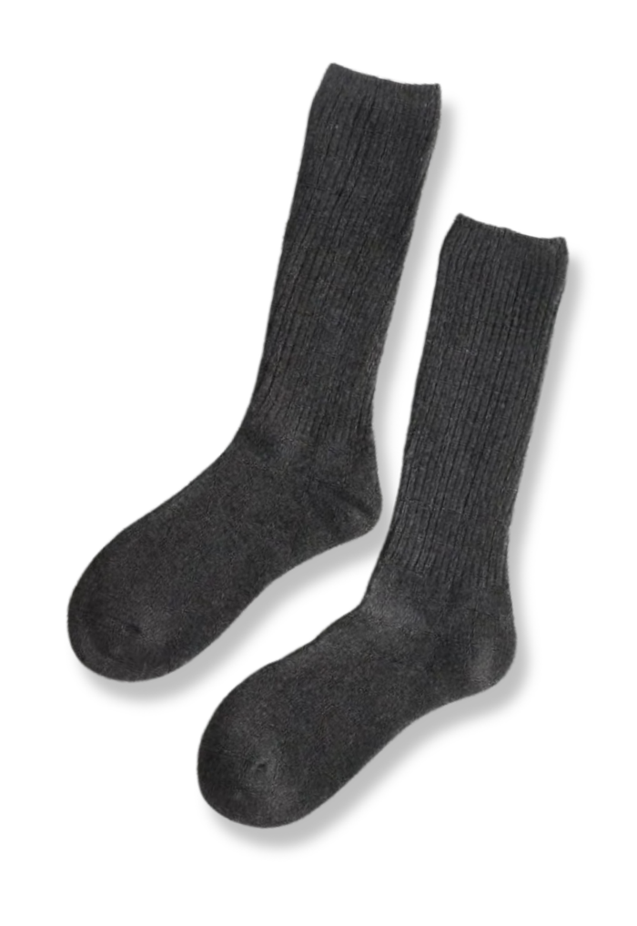 Wool Mid-Calf Socks - Charcoal Grey