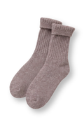 Wool Ribbed Crew Socks - Dried Lavender