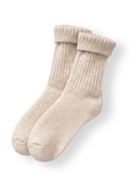 Wool Ribbed Crew Socks - Ivory