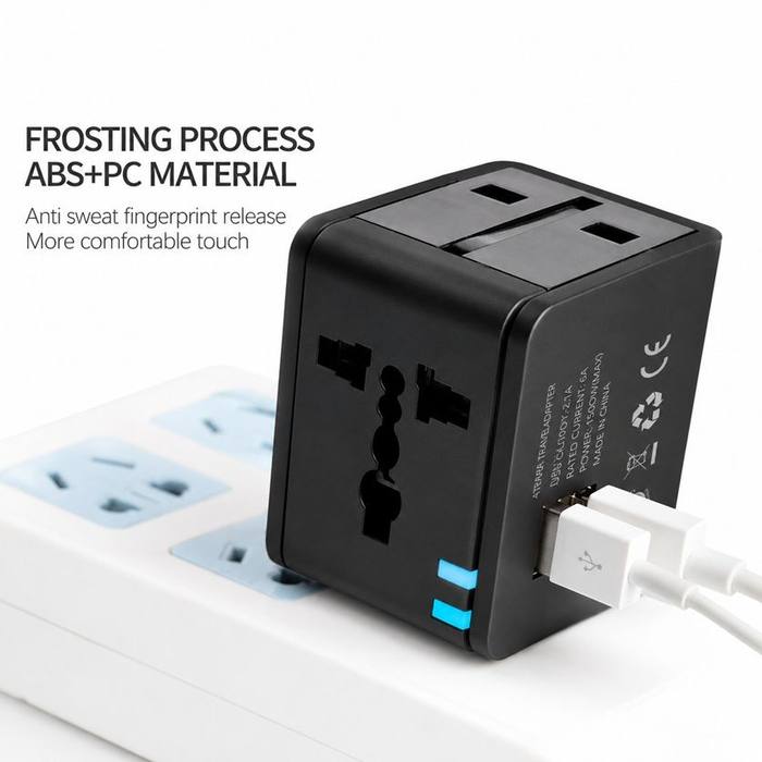 Worldwide Universal Travel Adapter Dual USB Fast Charging Power Plug for UK