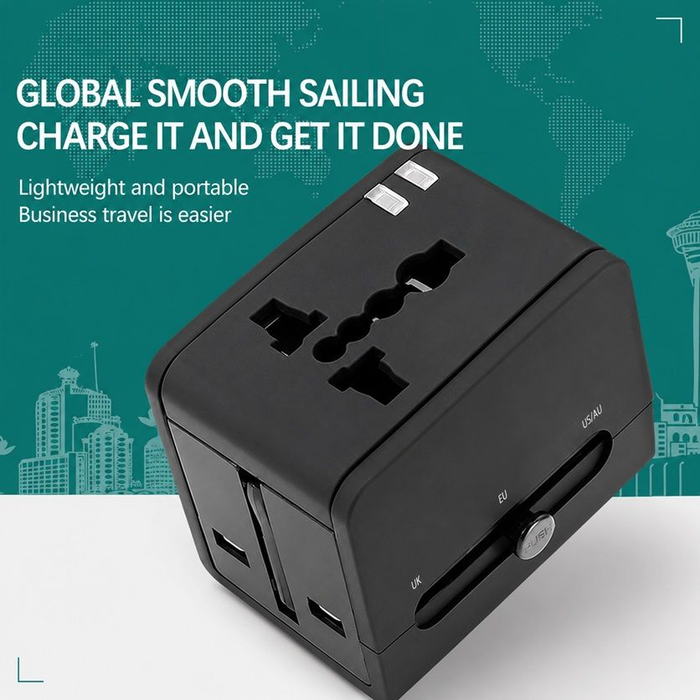 Worldwide Universal Travel Adapter Dual USB Fast Charging Power Plug for UK