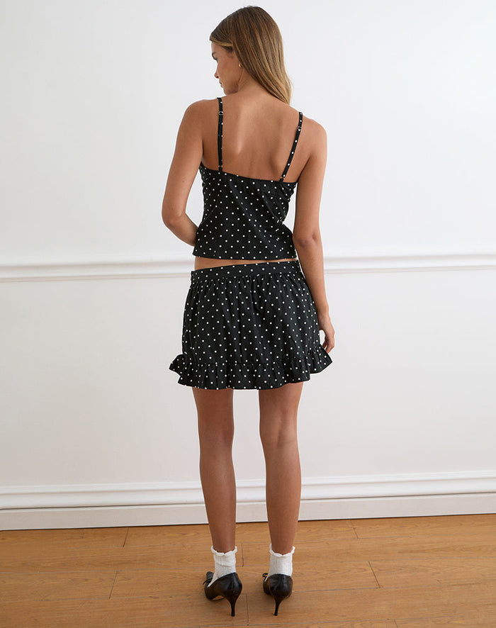 Image of Yasumi Mini Skirt in Basic Polka Black