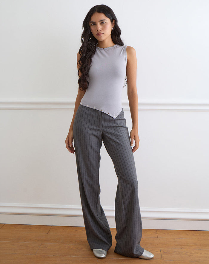 Image of Yetta Double Studded Vest Top in Lilac Grey